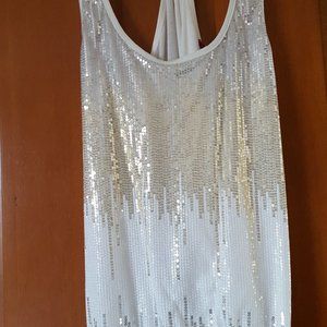 creme colored sequined top